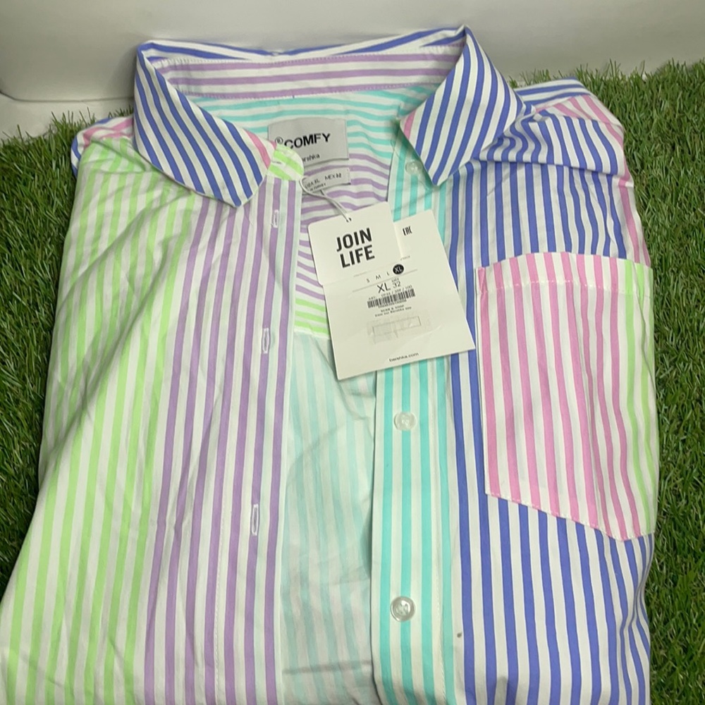BRAND NEW FROM ZARA FLANNEL VERY COLORFUL WITH TAGS XL COMFY BERSHKA